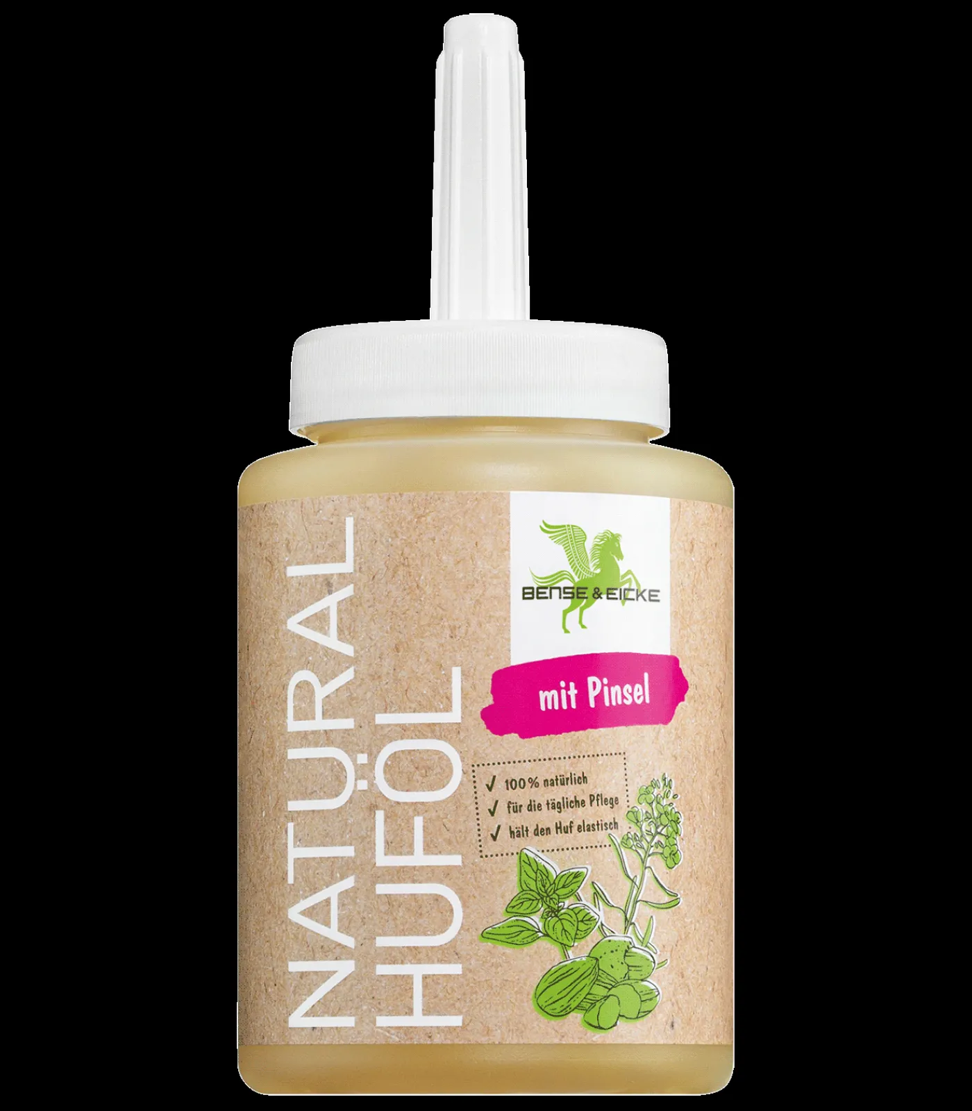 Bense & Eicke Huf & Pferdebein>Natural Huföl mit Pinsel, 450 ml
