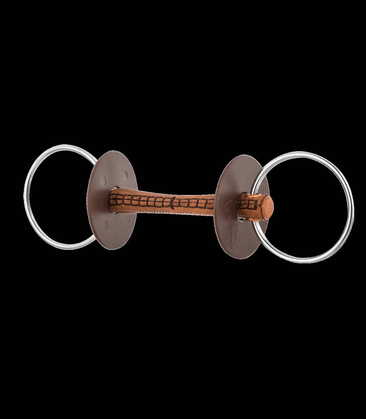 beris Stangengebisse>Wassertrense mit Lederstange, Ring 7,5cm