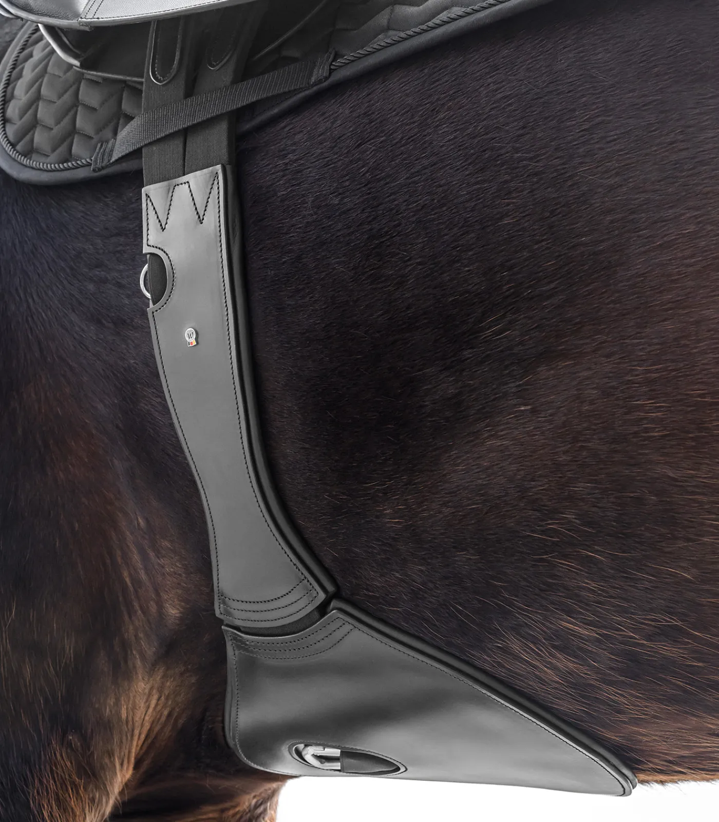 Waldhausen Sattelgurte>Ledersattelgurt mit Elastik- und Bauchlatz